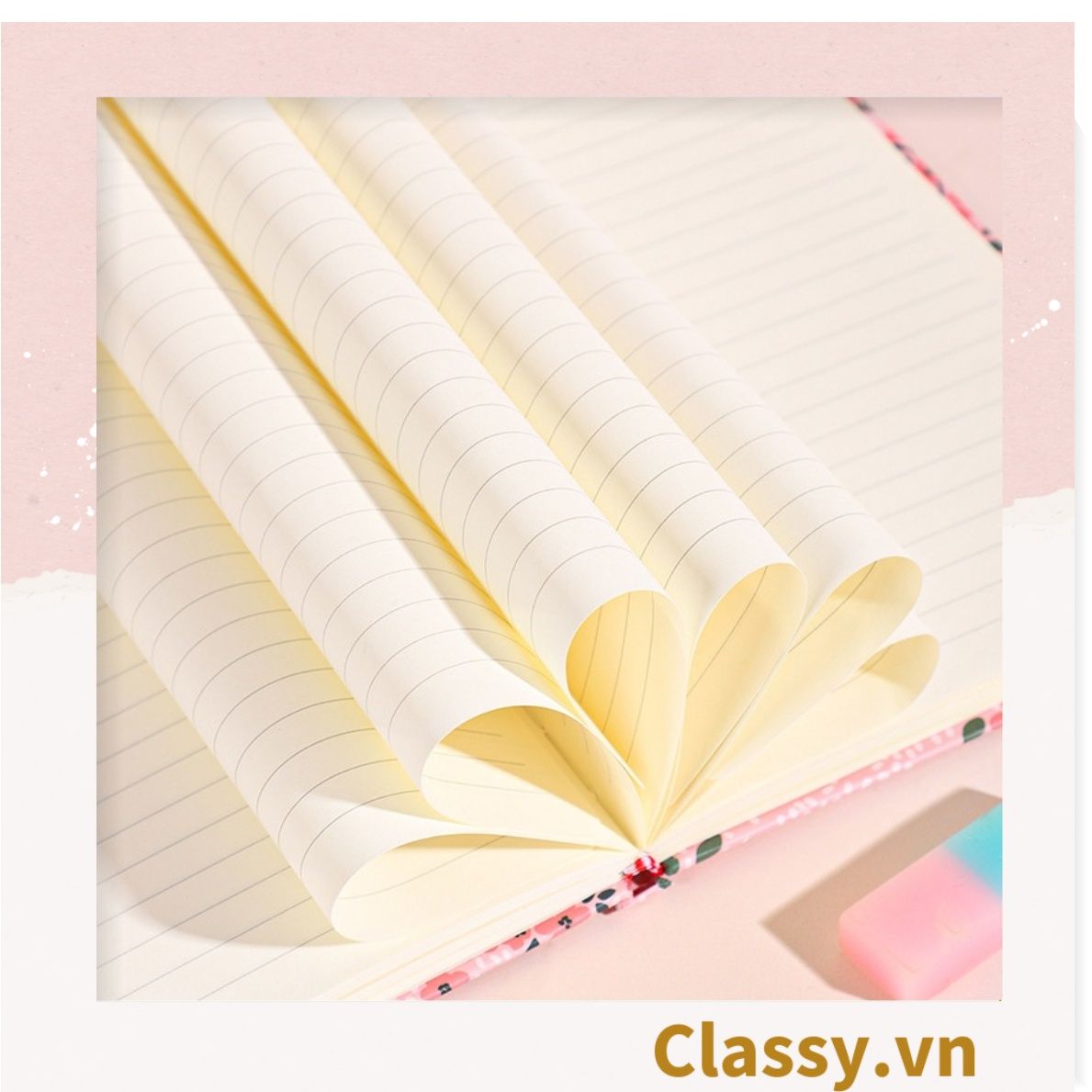 Sổ tay bìa cứng họa tiết hoa vintage kích thước A5 hoặc A7, 192 trang PK1792 Classy Floral