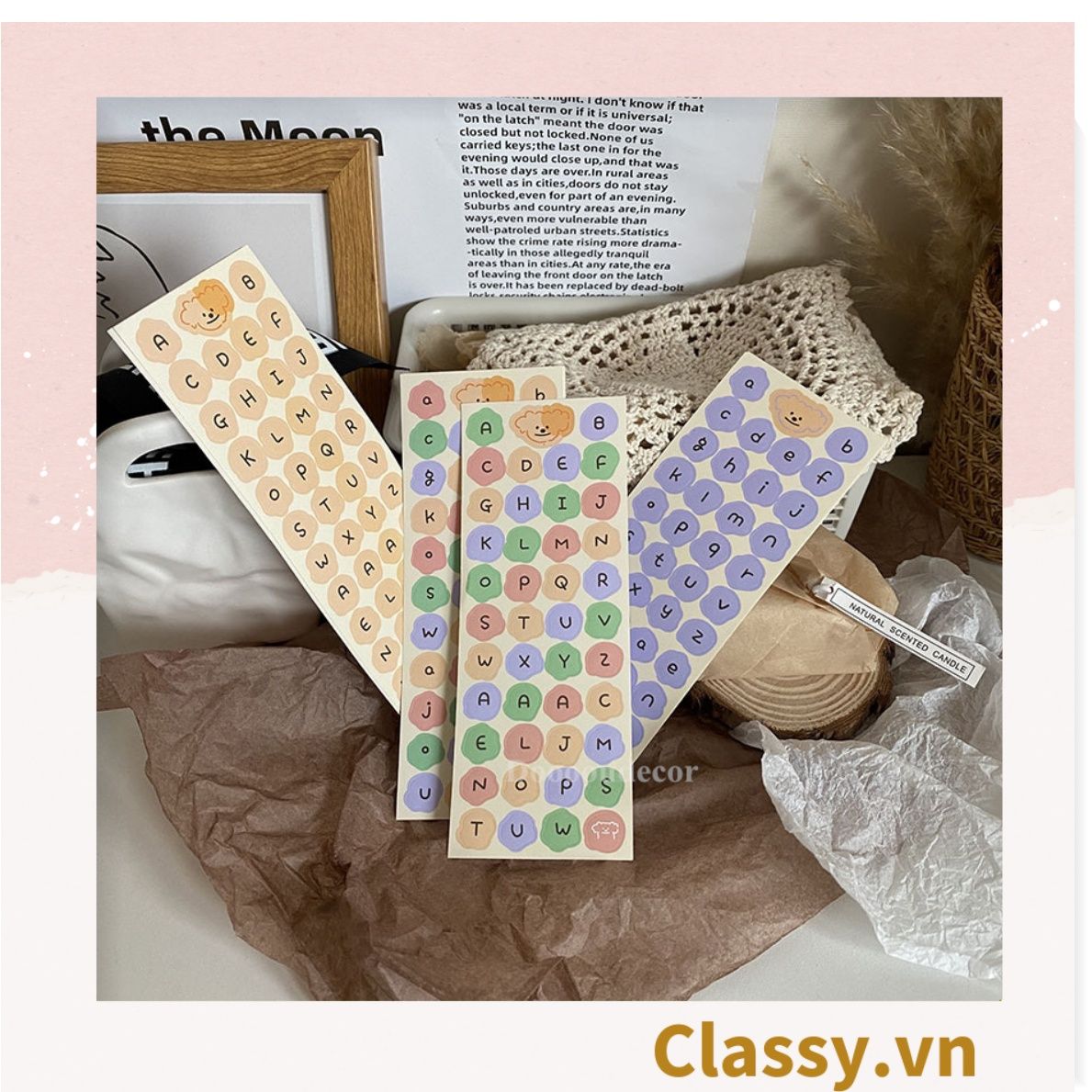 Miếng Nhãn dán hộp sticker 16 X 6 CM giấy C bóng in chữ dùng để trang trí, niêm phong PK1795