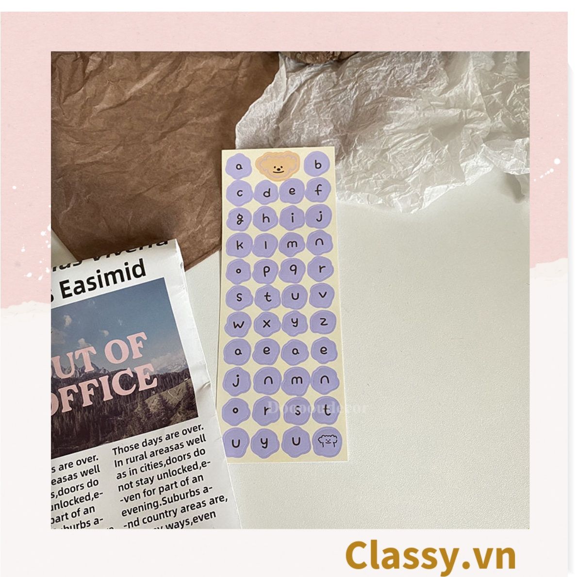 Miếng Nhãn dán hộp sticker 16 X 6 CM giấy C bóng in chữ dùng để trang trí, niêm phong PK1795