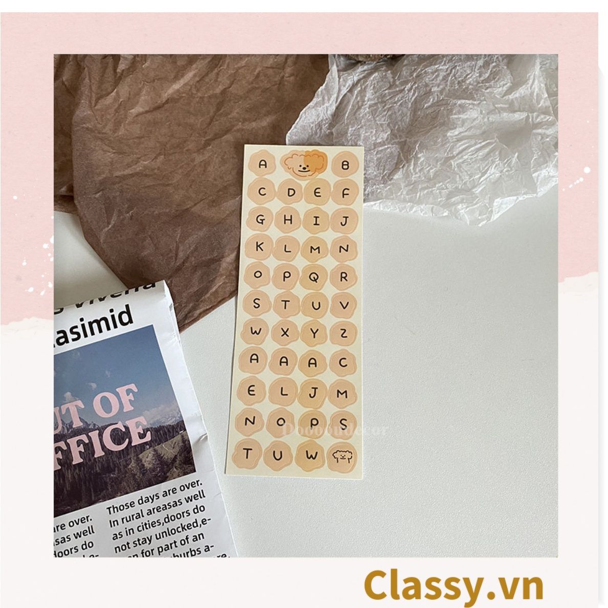 Miếng Nhãn dán hộp sticker 16 X 6 CM giấy C bóng in chữ dùng để trang trí, niêm phong PK1795