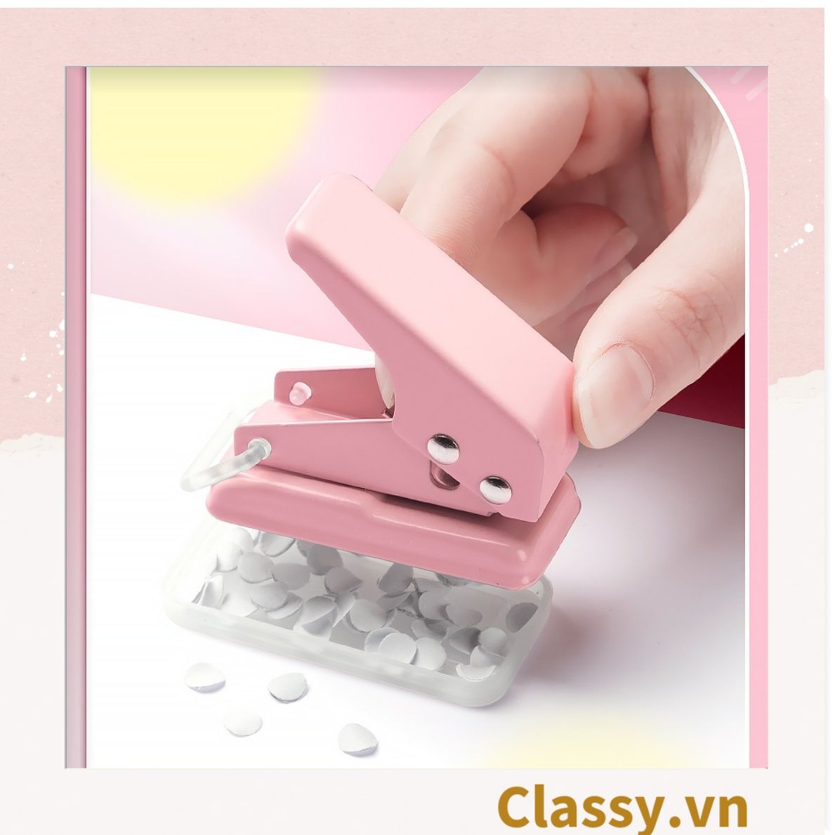 Bấm lỗ giấy Classy đục lỗ giấy đơn độ dày 12 tờ giấy A4 (mm) phụ kiện sổ planner, bullet journal PK1805