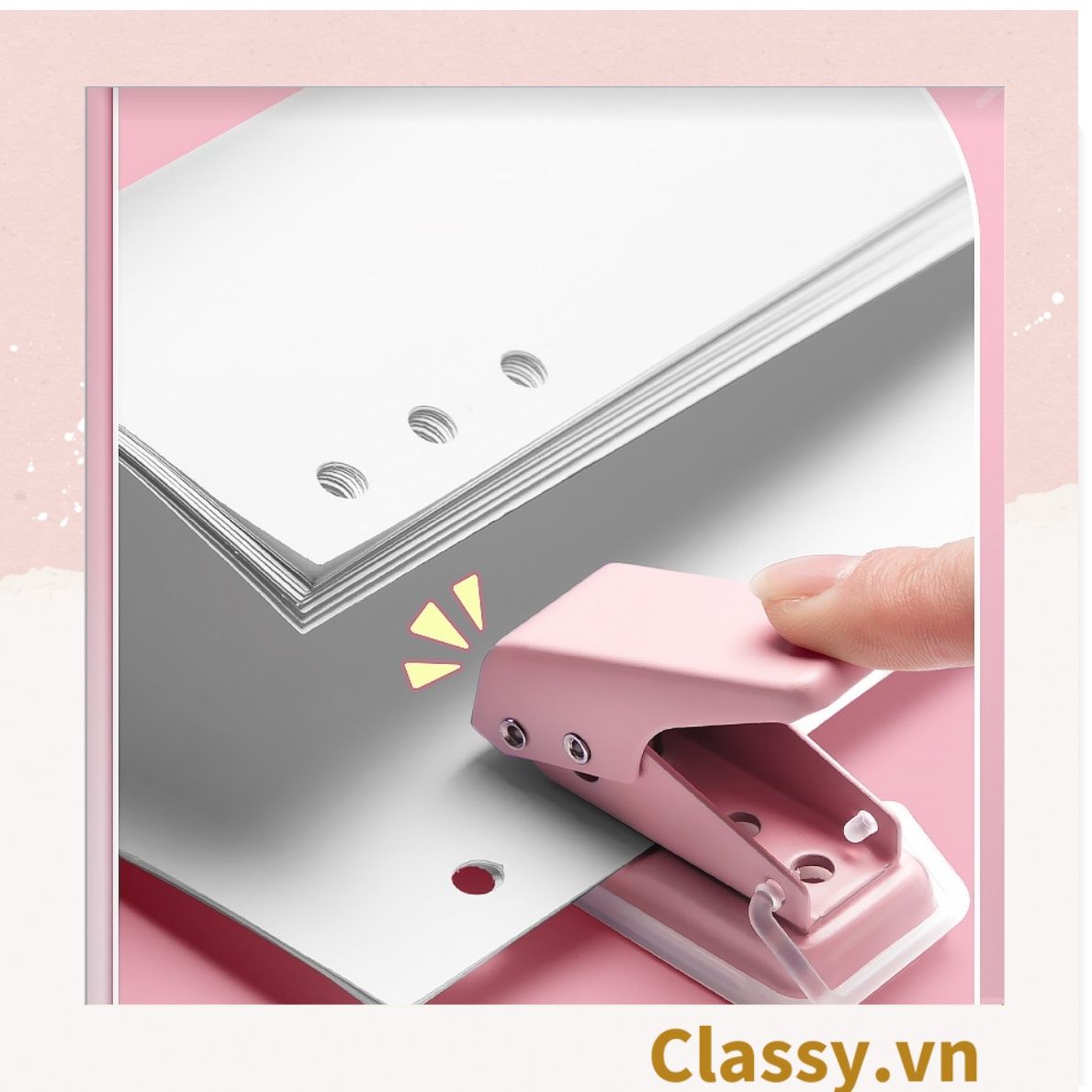 Bấm lỗ giấy Classy đục lỗ giấy đơn độ dày 12 tờ giấy A4 (mm) phụ kiện sổ planner, bullet journal PK1805
