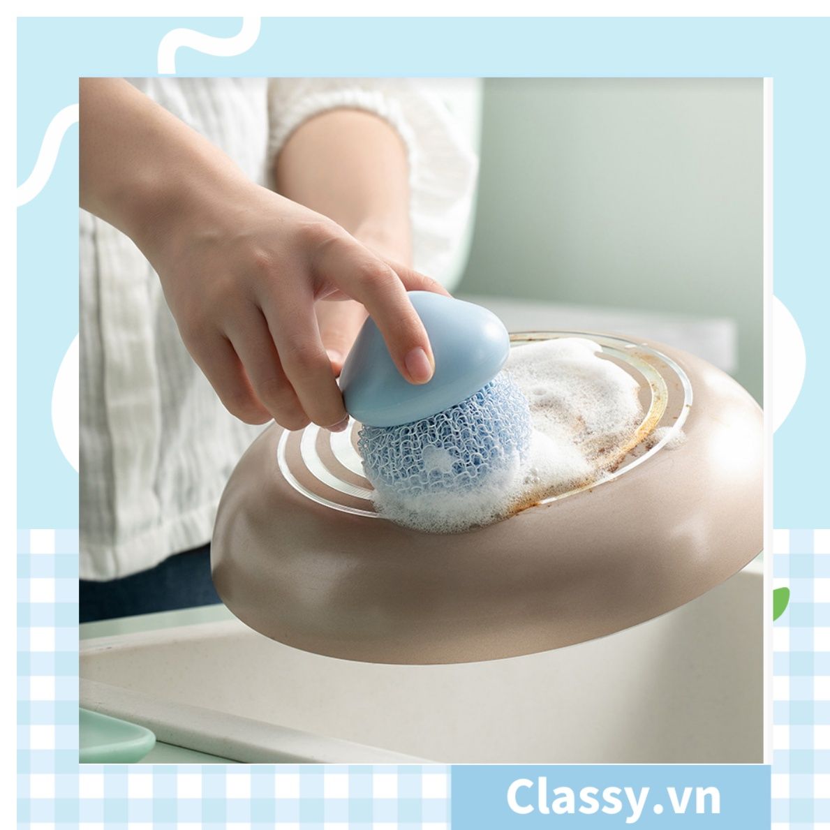 Bàn chải đa năng rửa bát hoặc massage bằng silicon và nhựa ABS có thể tháo rời, tháo rời rửa tay, rửa bát rửa nồi PK1828