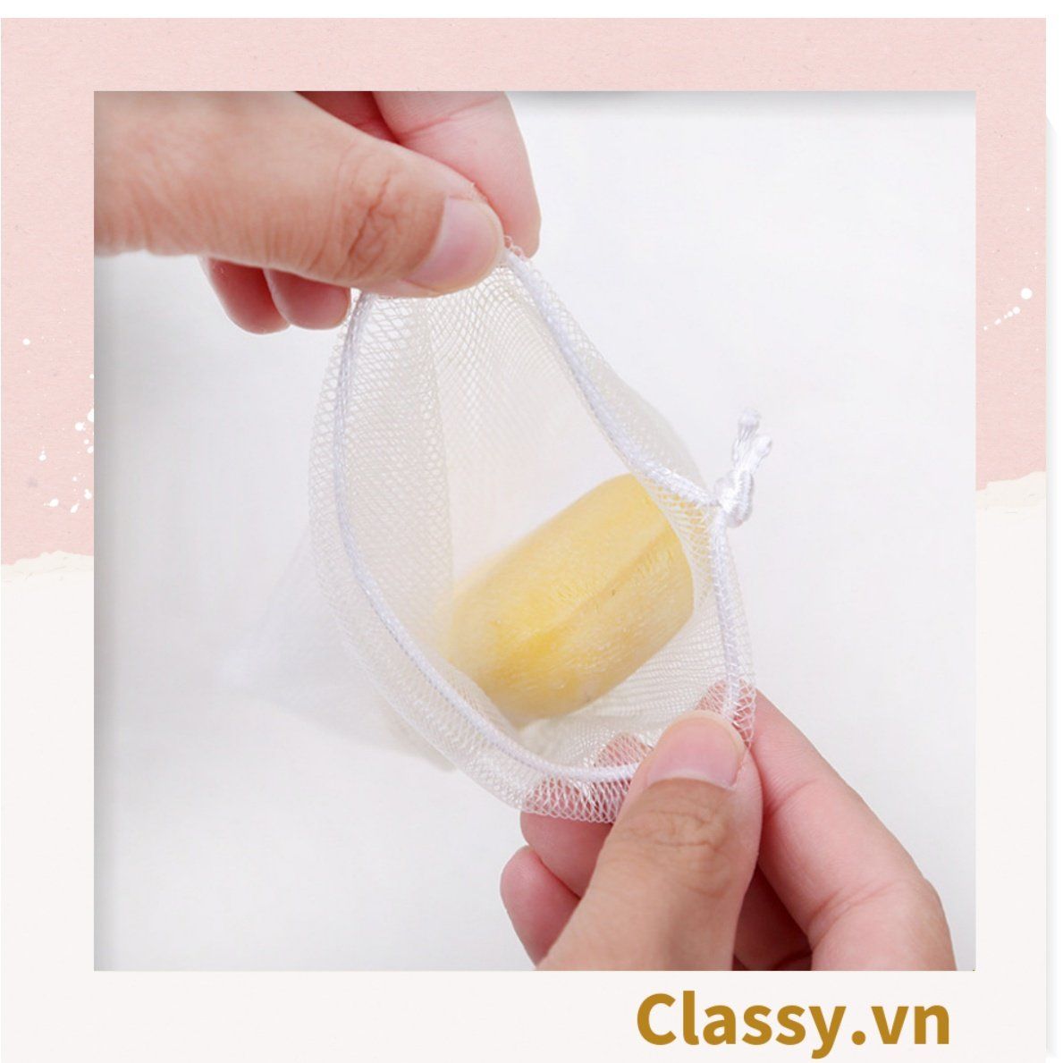 Bộ 10 chiếc túi đựng xà bông tạo bọt màu trắng PK1829