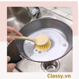  Combo 2 chiếc bàn chải tay cầm dài 22cm làm sạch nhà bếp vết dầu rửa nồi rửa chén bàn chải có thể được treo phòng tắm bàn chải bồn tắm PK1830 