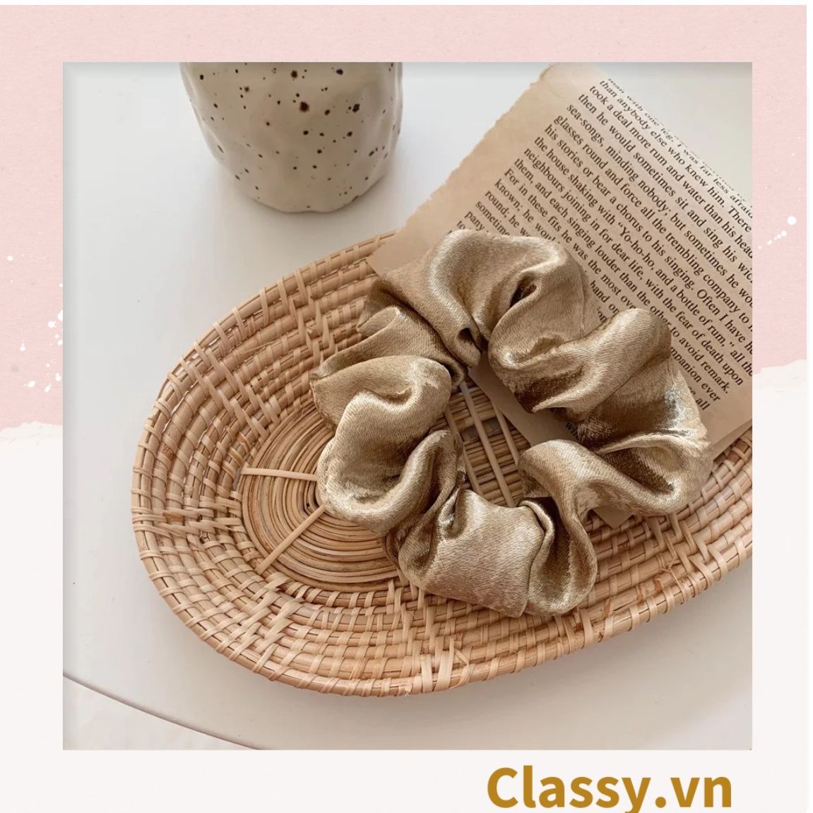  DÂY CỘT TÓC VẢI SCRUNCHIES SATIN MỜ HOT TREND PK213 