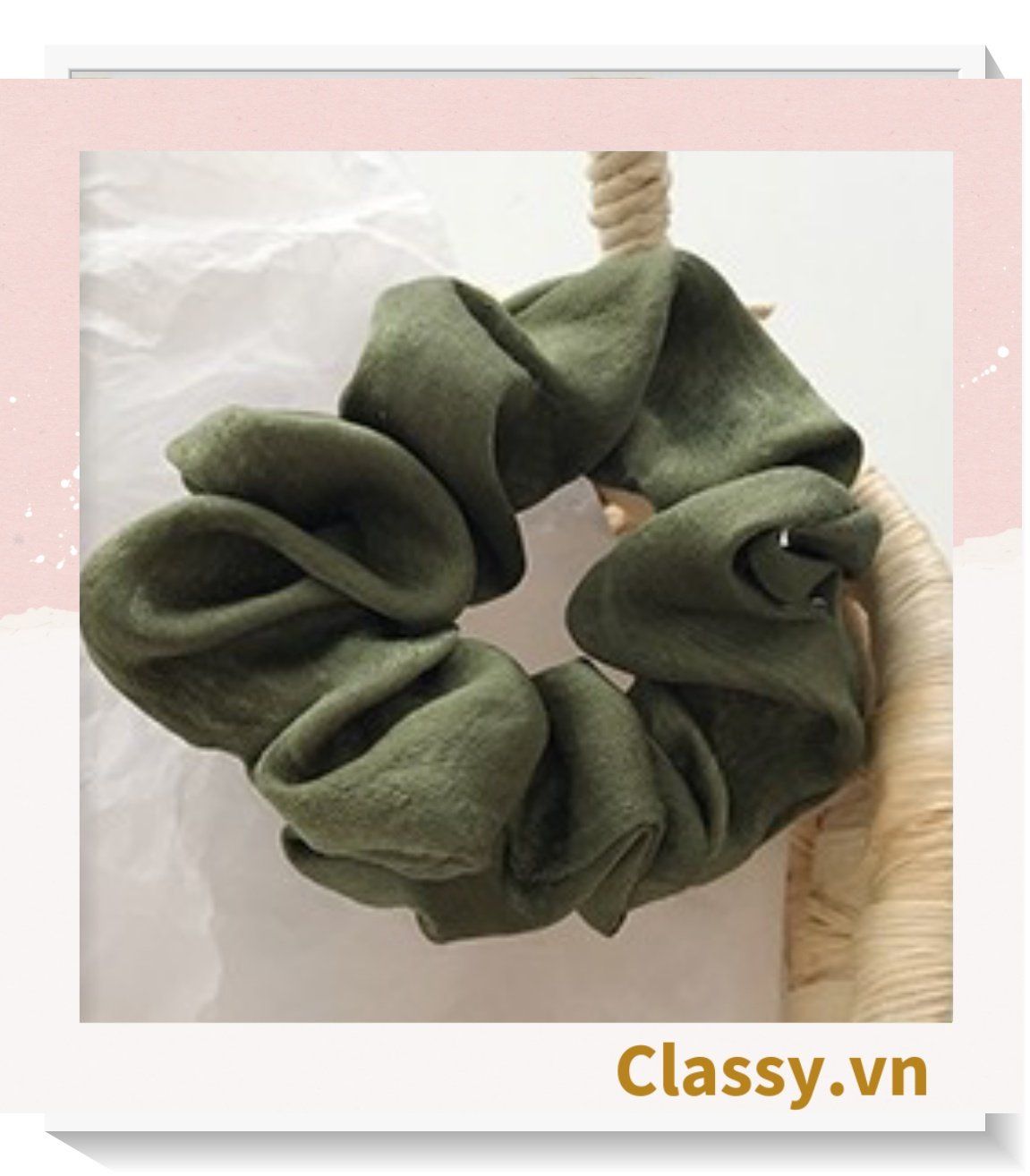  DÂY CỘT TÓC VẢI SCRUNCHIES SATIN MỜ HOT TREND PK213 