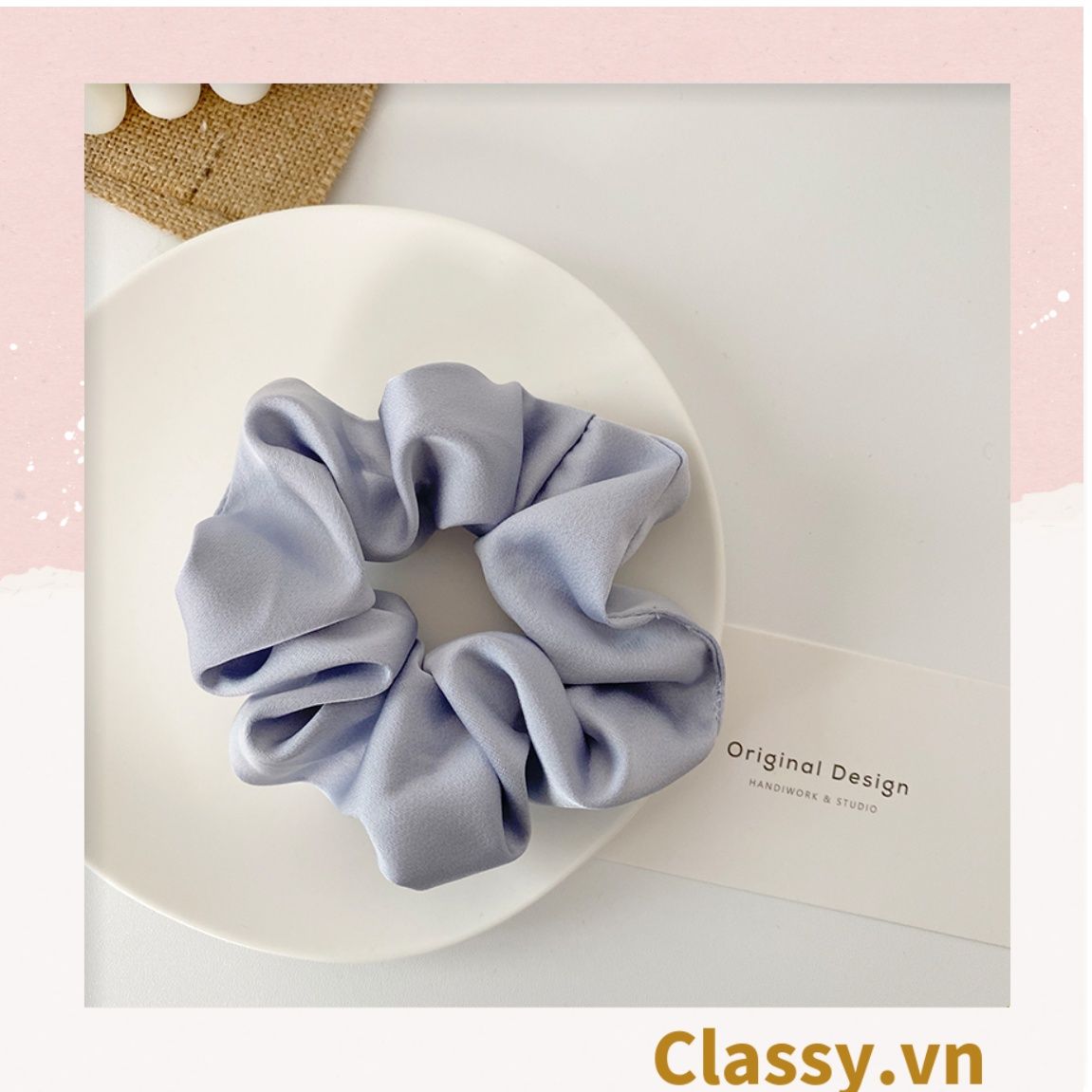  DÂY CỘT TÓC VẢI SCRUNCHIES SATIN MỜ HOT TREND PK213 