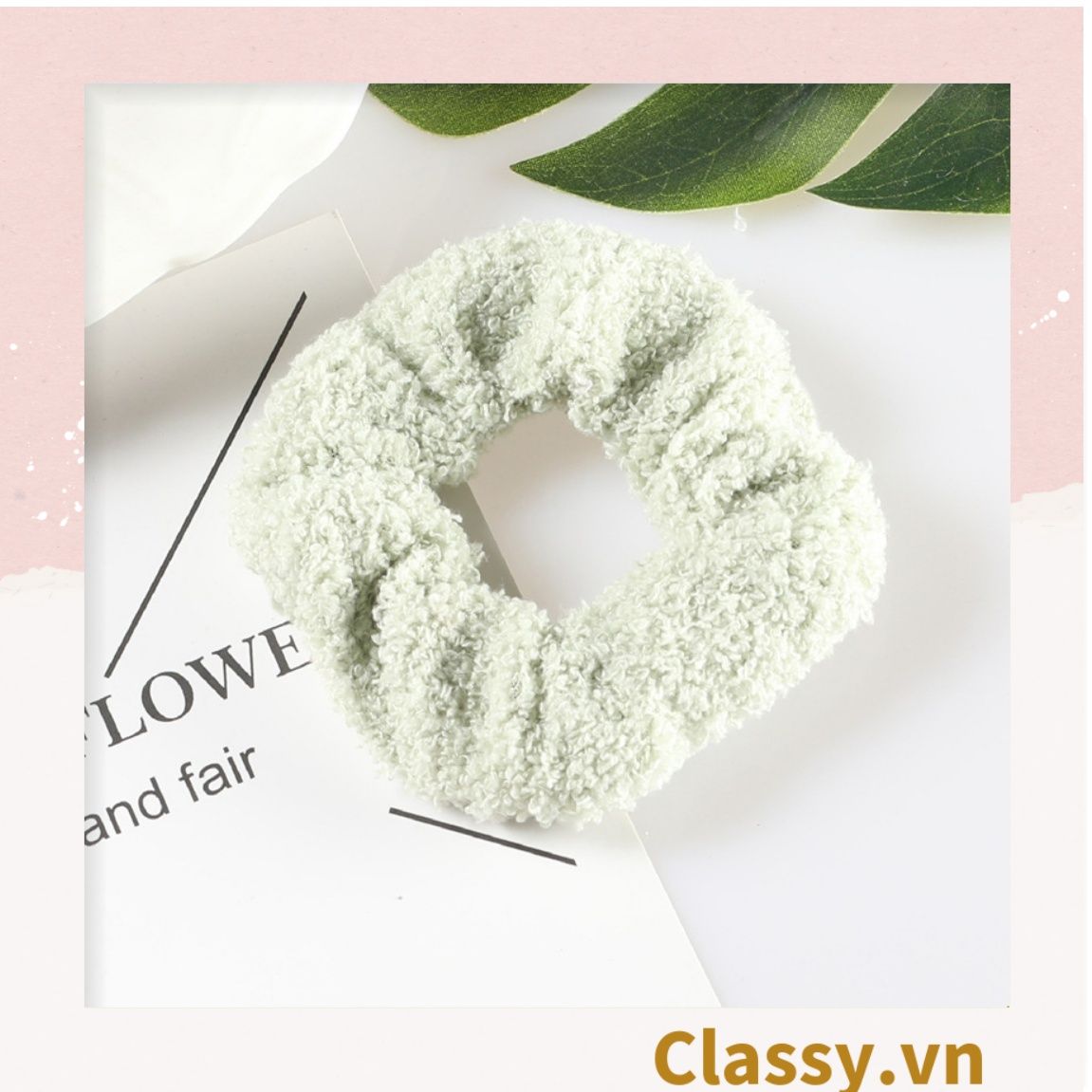  Dây cột tóc vải Scrunchies lông cừu PK219 