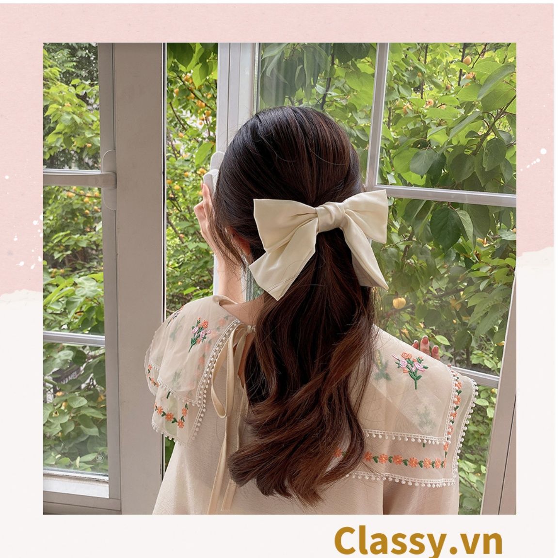 Kẹp tóc đính nơ thời trang ngọt ngào phong cách hàn quốc dành cho nữ PK249