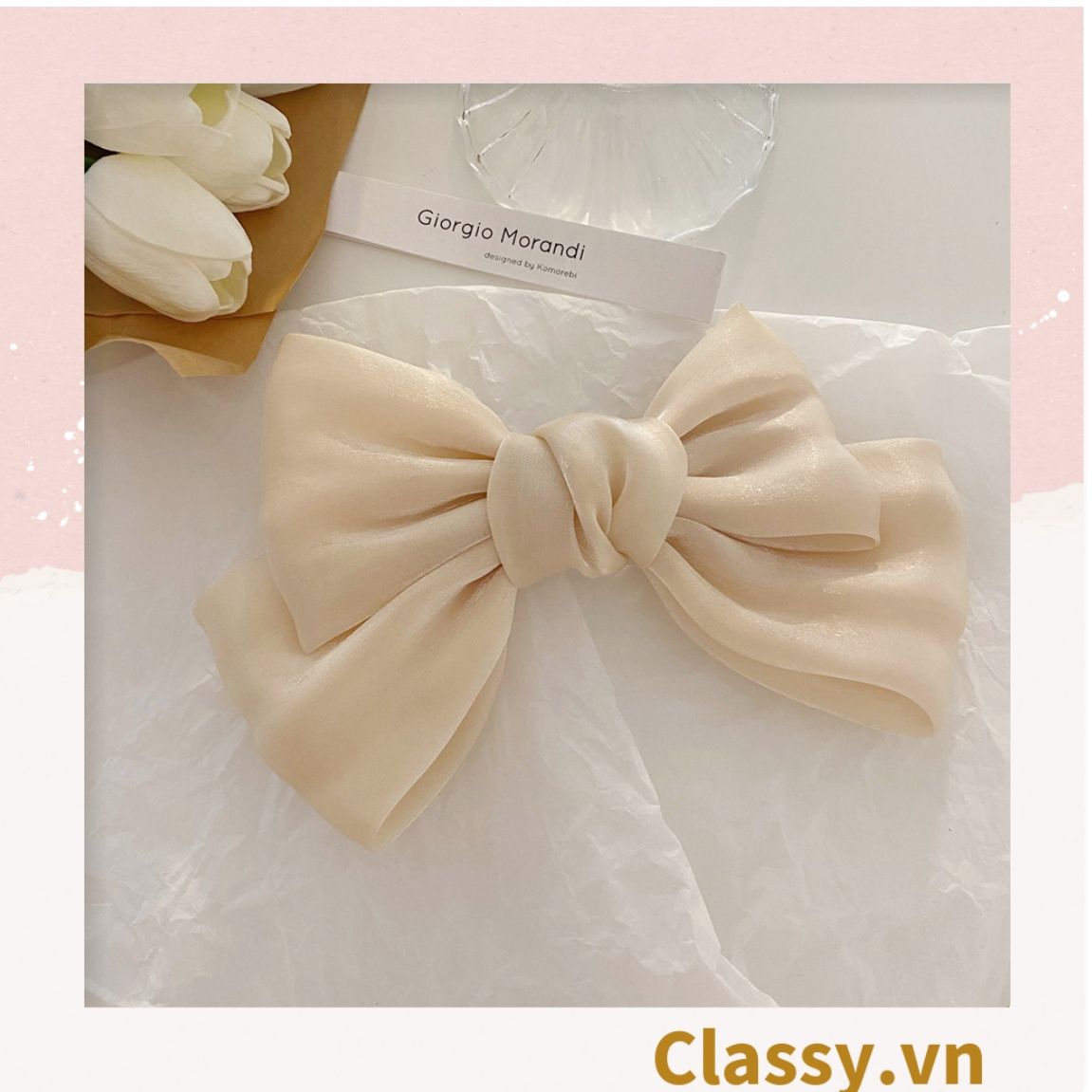 Kẹp tóc đính nơ thời trang ngọt ngào phong cách hàn quốc dành cho nữ PK249