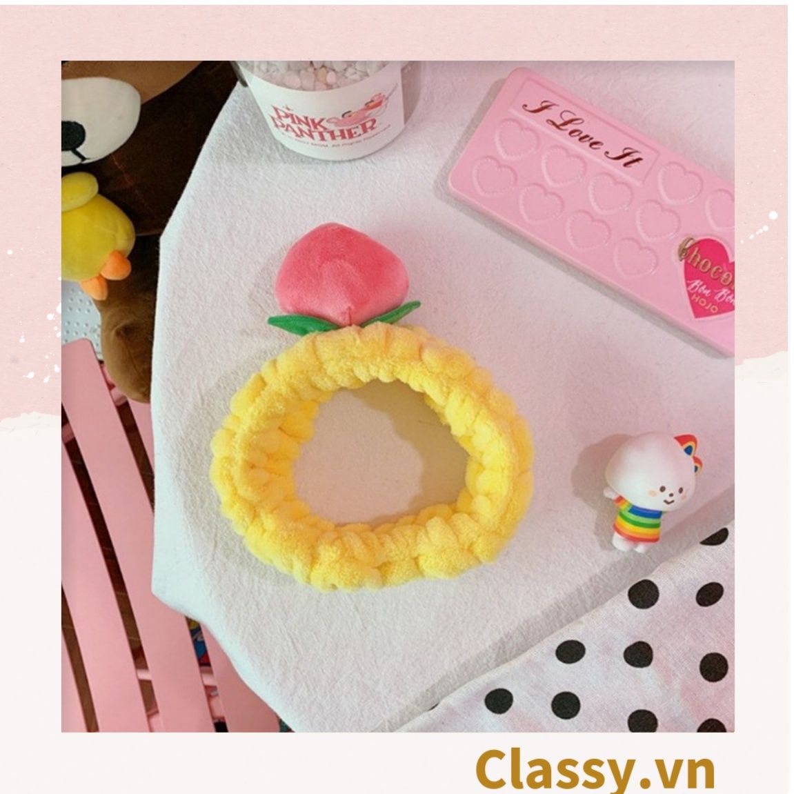 Băng đô, bờm tóc trang điểm make up trái đào dễ thương PK282
