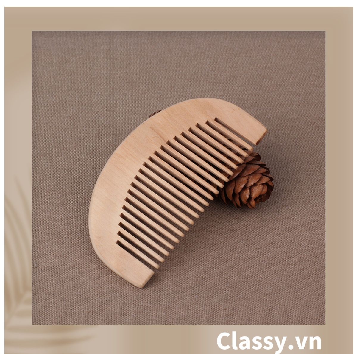 Lược Mini Gỗ đào tự nhiên (trơn) - Hàng loại 1