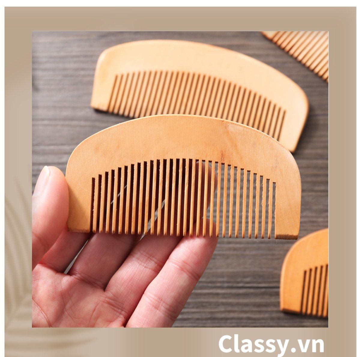 Lược Mini Gỗ đào tự nhiên (trơn) - Hàng loại 1