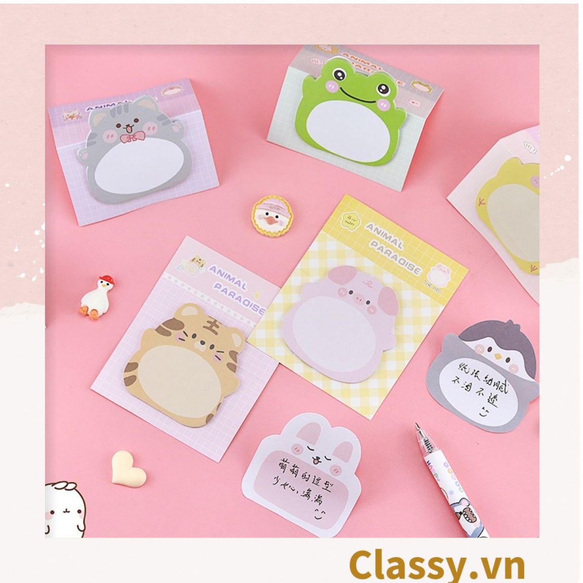 Giấy Note - Giấy Ghi Chú nhiều hình Hình Động Vật hình mặt cười Xinh Xắn PK475