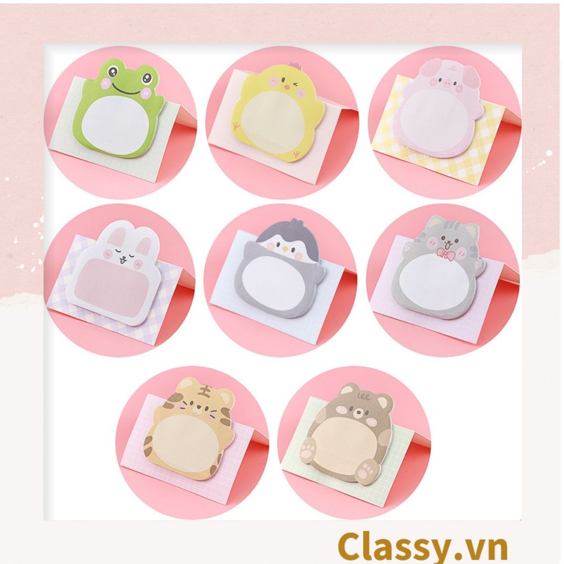 Giấy Note - Giấy Ghi Chú nhiều hình Hình Động Vật hình mặt cười Xinh Xắn PK475