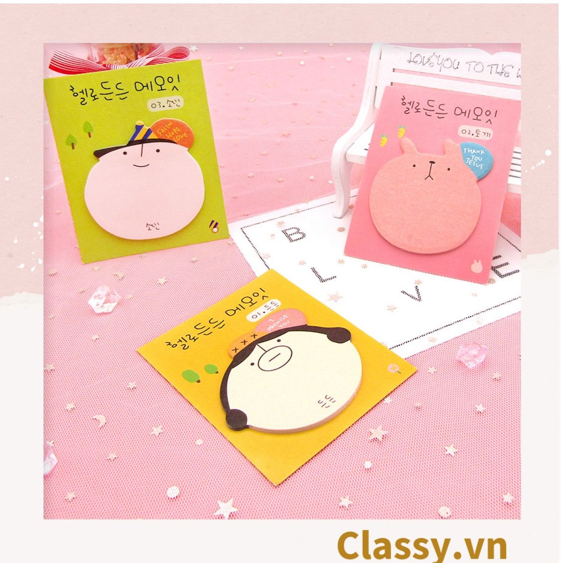 Giấy Note - Giấy Ghi Chú nhiều hình Hình Động Vật hình mặt cười Xinh Xắn PK475