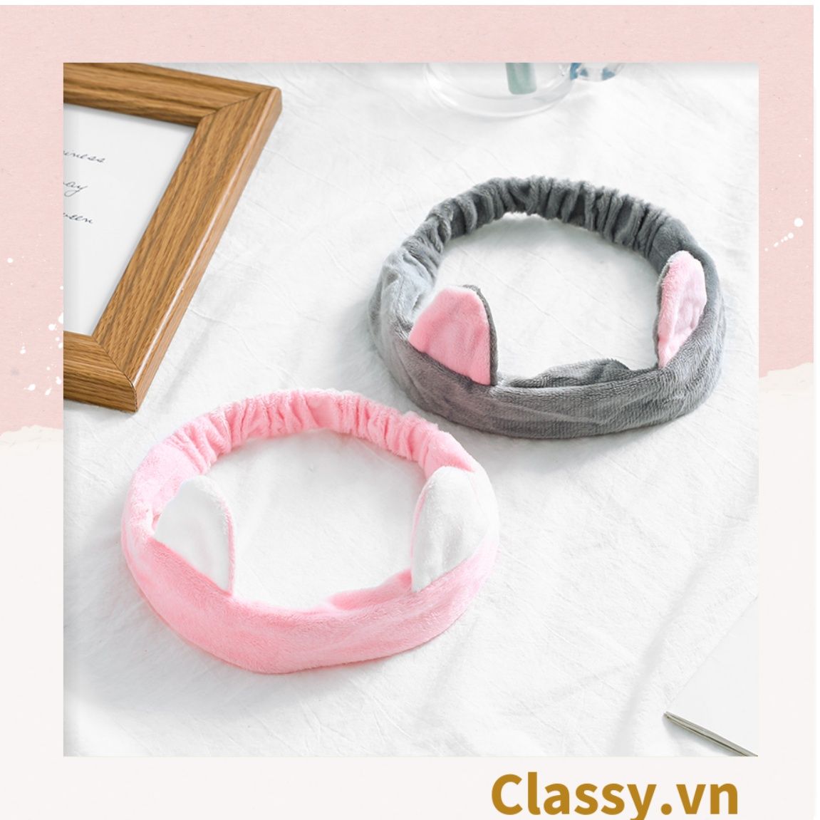 Băng Đô Tai Mèo Rửa Mặt Makeup Co Giãn Siêu Dễ Thương 22 X 10 CM PK483