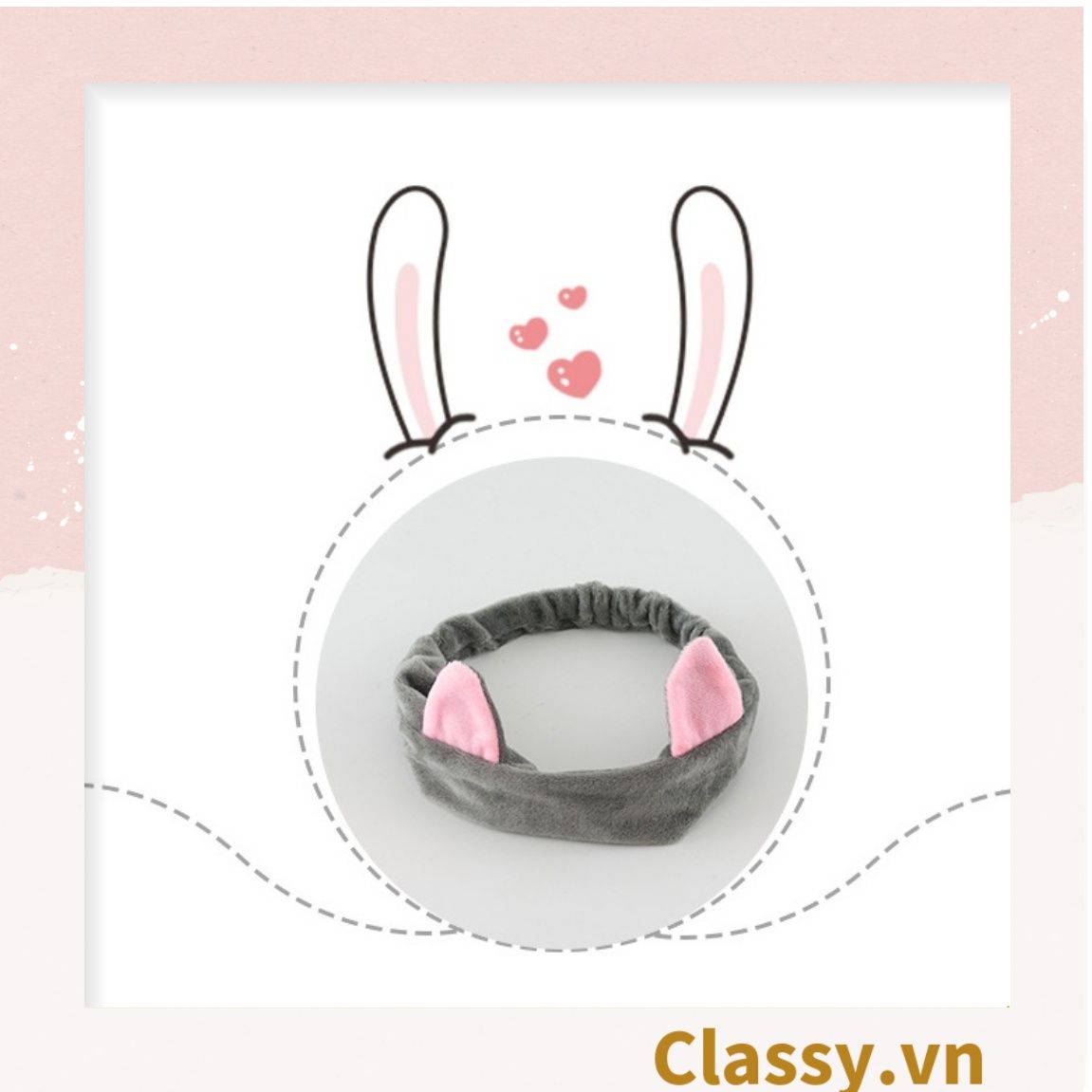 Băng Đô Tai Mèo Rửa Mặt Makeup Co Giãn Siêu Dễ Thương 22 X 10 CM PK483