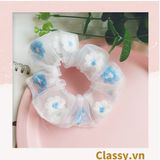  Dây cột tóc Scrunchies vải trong suốt thêu hoa PK549 