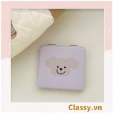  Gương trang điểm cầm tay mini 2 mặt bỏ túi kèm lược, Gương cầm tay mini Hàn Quốc siêu cute, Gương hoạt hình PK569 