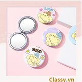  Gương trang điểm cầm tay mini 2 mặt bỏ túi kèm lược, Gương cầm tay mini Hàn Quốc siêu cute, Gương hoạt hình PK569 