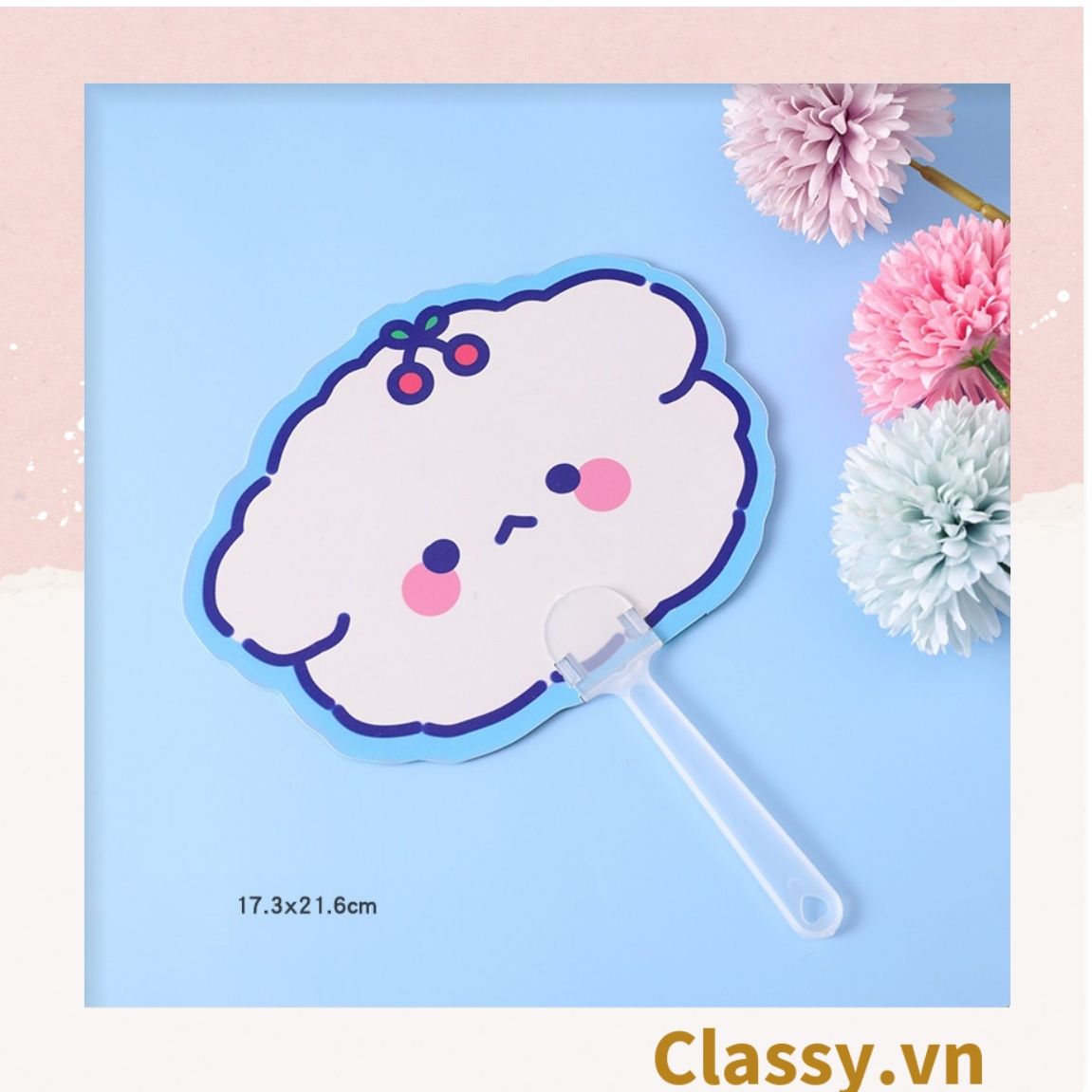 Quạt cầm tay mini tiện dụng phù hợp mùa hè cho học sinh, sinh viên, văn phòng hoạ tiết động vật cực dễ thương PK574