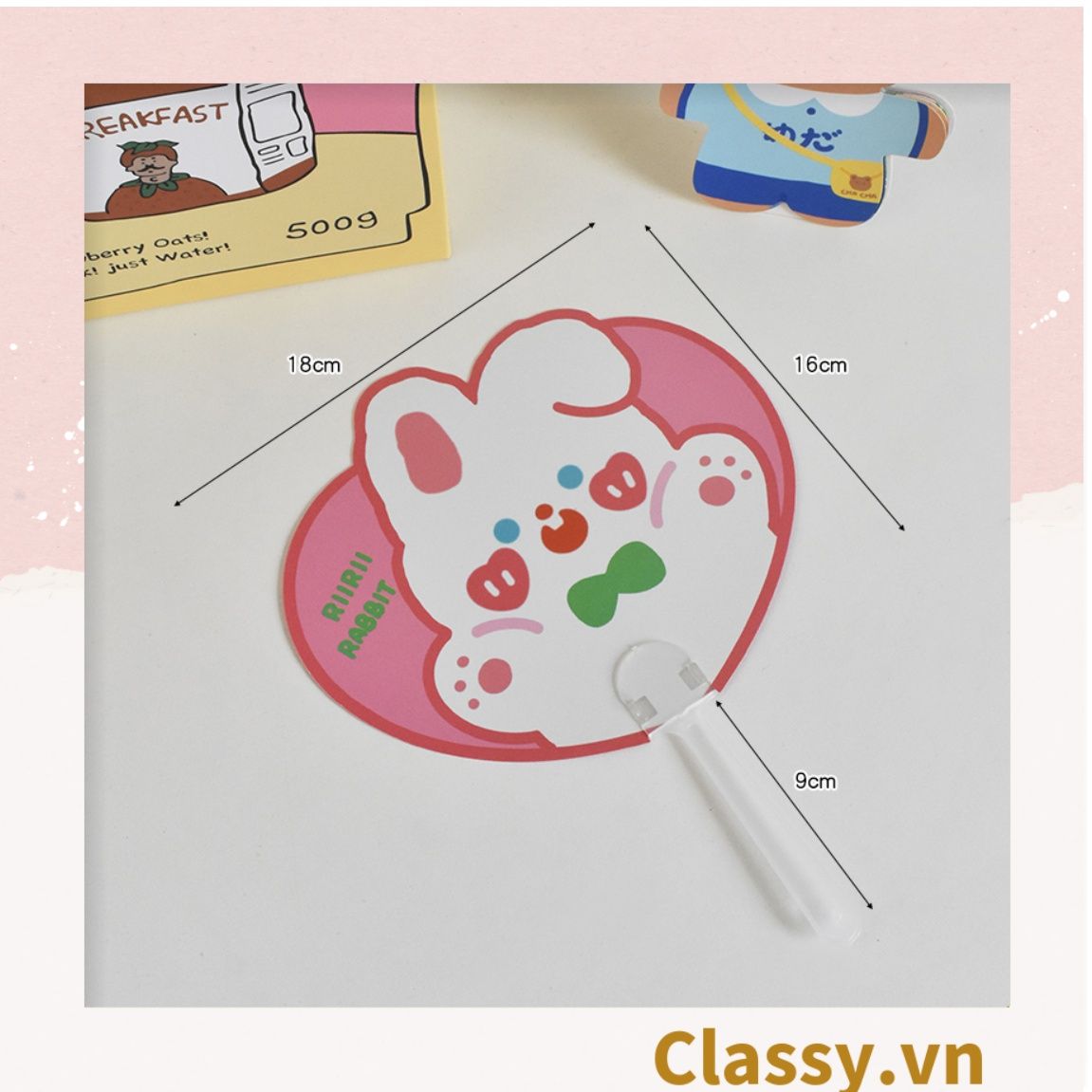 Quạt cầm tay mini tiện dụng phù hợp mùa hè cho học sinh, sinh viên, văn phòng hoạ tiết động vật cực dễ thương PK574
