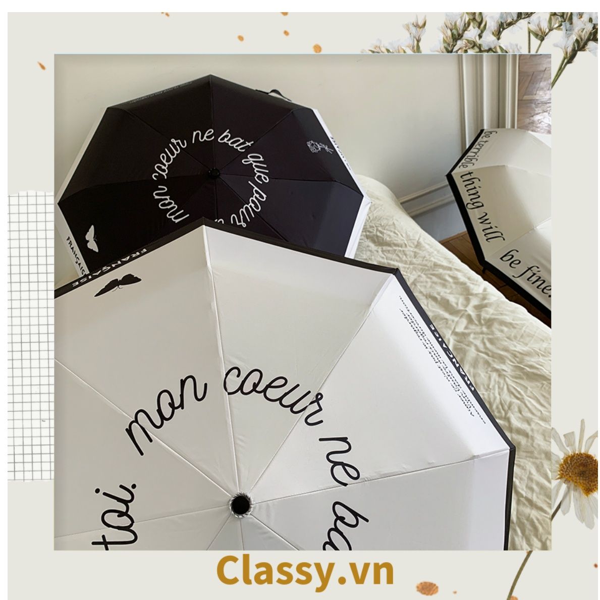 Ô dù đi nắng chỉ số SPF50+ chống tia UV nhiều họa tiết của mùa hè rực rỡ PK611