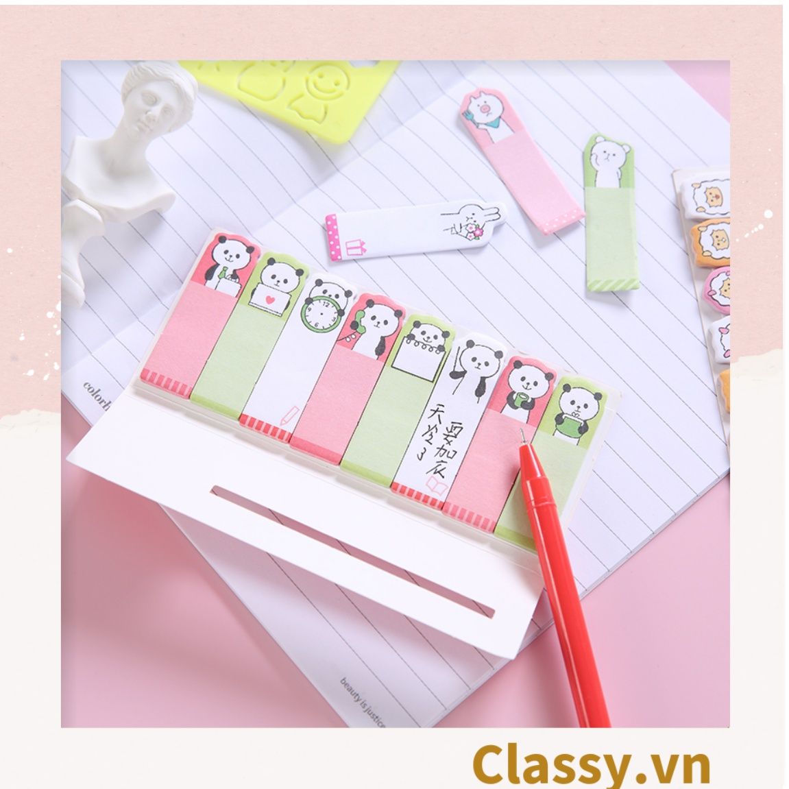 80 miếng Giấy note ghi nhớ mini Post-It, hình pets dễ thương sáng tạo tiện dụng; kích thước PK641