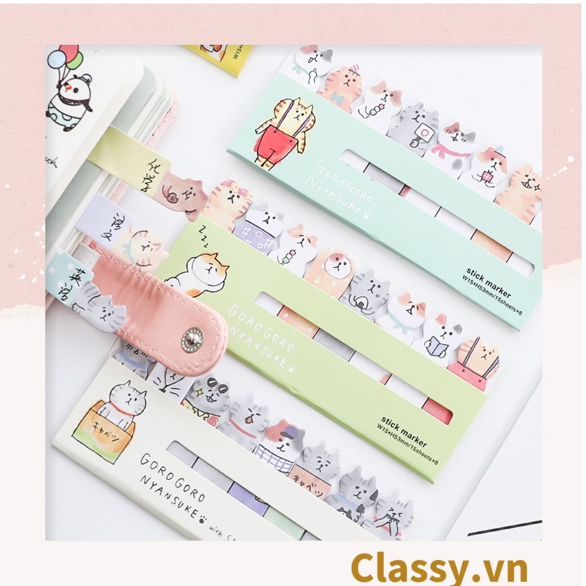  80 miếng Giấy note ghi nhớ mini Post-It, hình pets dễ thương sáng tạo tiện dụng; kích thước PK641 