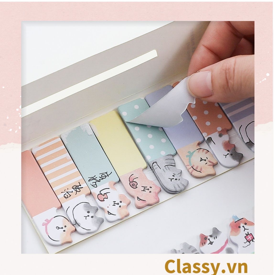  80 miếng Giấy note ghi nhớ mini Post-It, hình pets dễ thương sáng tạo tiện dụng; kích thước PK641 