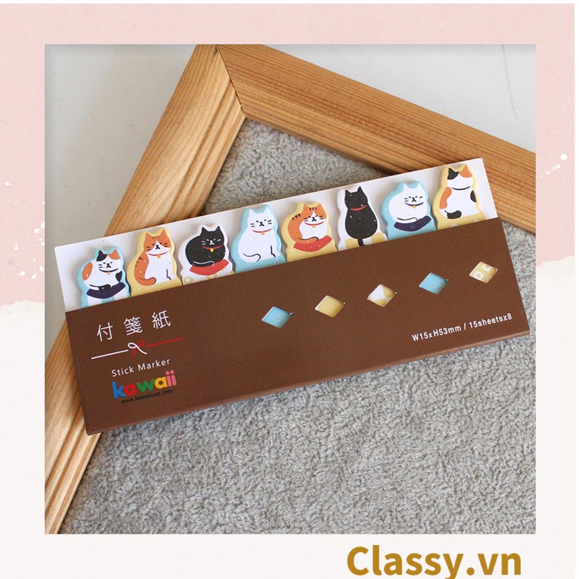 80 miếng Giấy note ghi nhớ mini Post-It, hình pets dễ thương sáng tạo tiện dụng; kích thước PK641