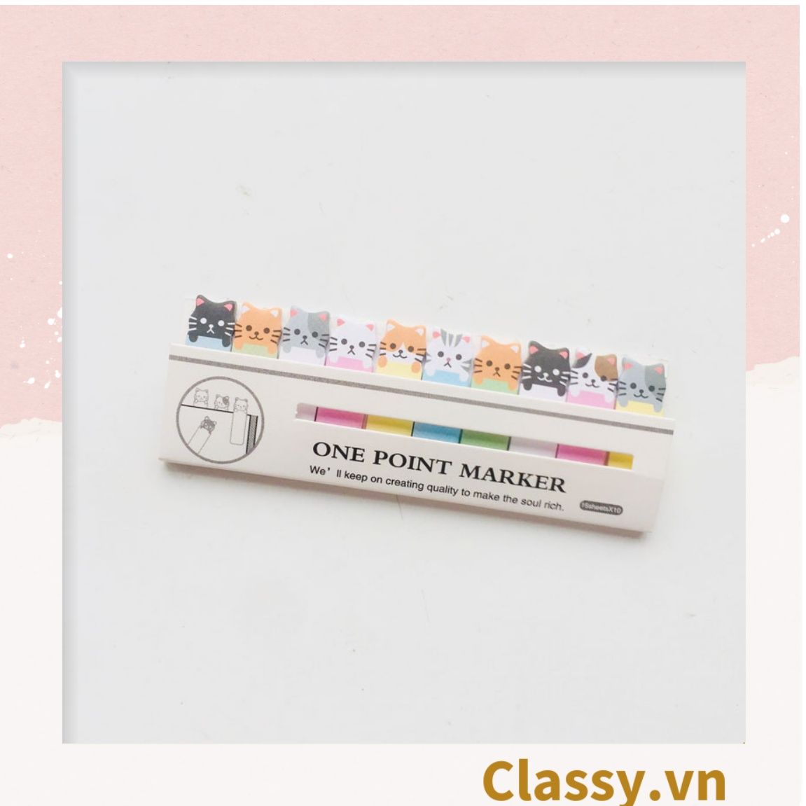 80 miếng Giấy note ghi nhớ mini Post-It, hình pets dễ thương sáng tạo tiện dụng; kích thước PK641
