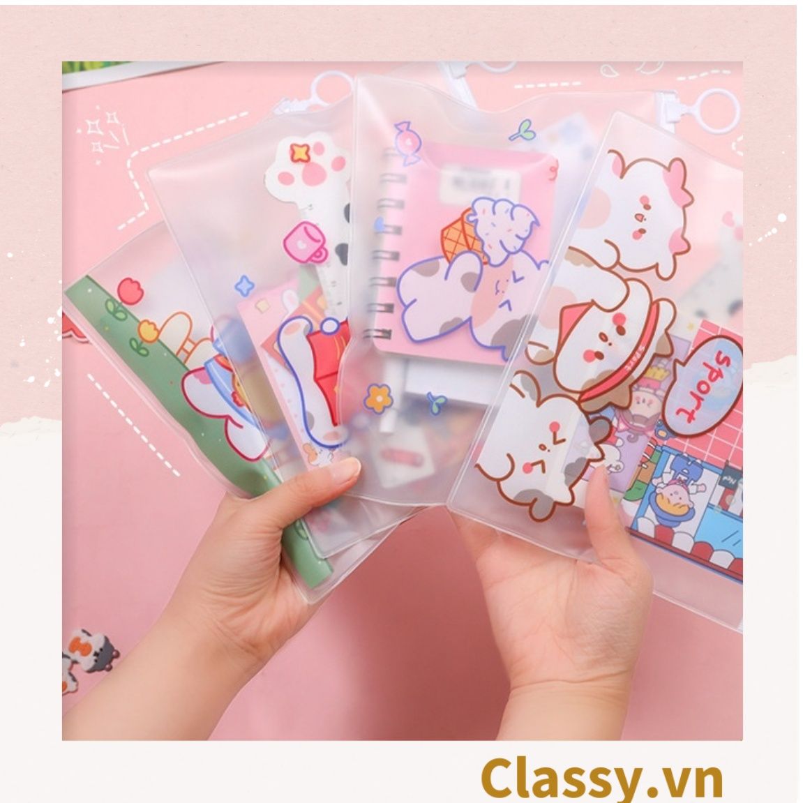 Túi Đựng Bút Chống Thấm Nước In Hình Kỳ Lân và Báo hồng Dễ Thương PK654