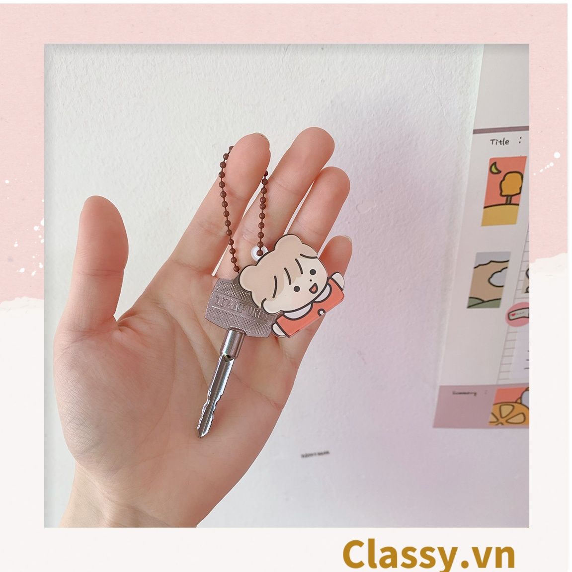Phụ kiện điện thoại, móc chìa khóa, airtag, Móc Khóa Keychain, Cài Airpod Hoạt Hình Nhiều Màu Sắc PK656