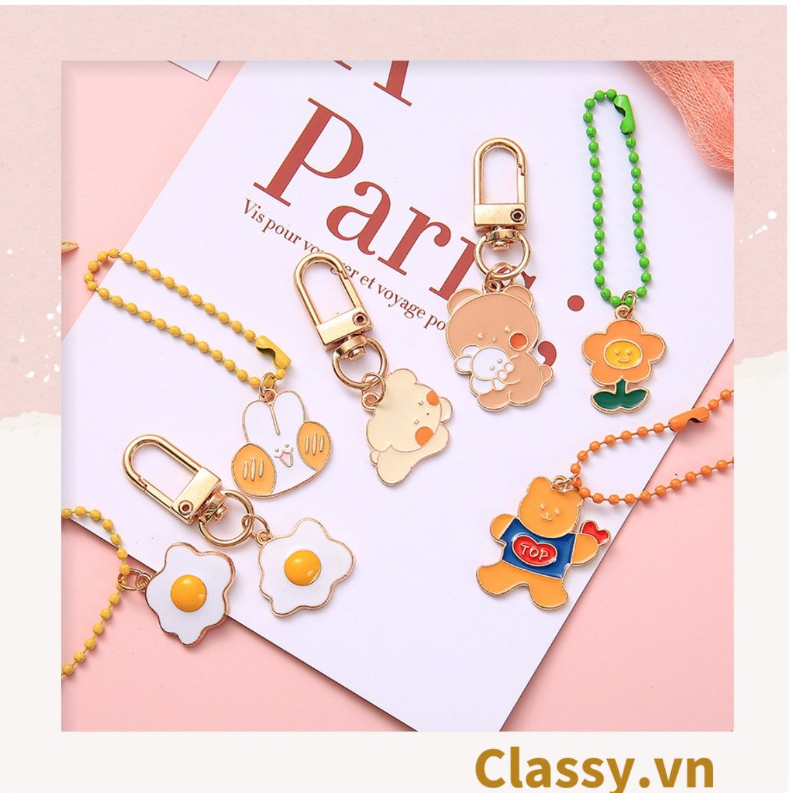 Phụ kiện điện thoại, móc chìa khóa, airtag, Móc Khóa Keychain, Cài Airpod Hoạt Hình Nhiều Màu Sắc PK656