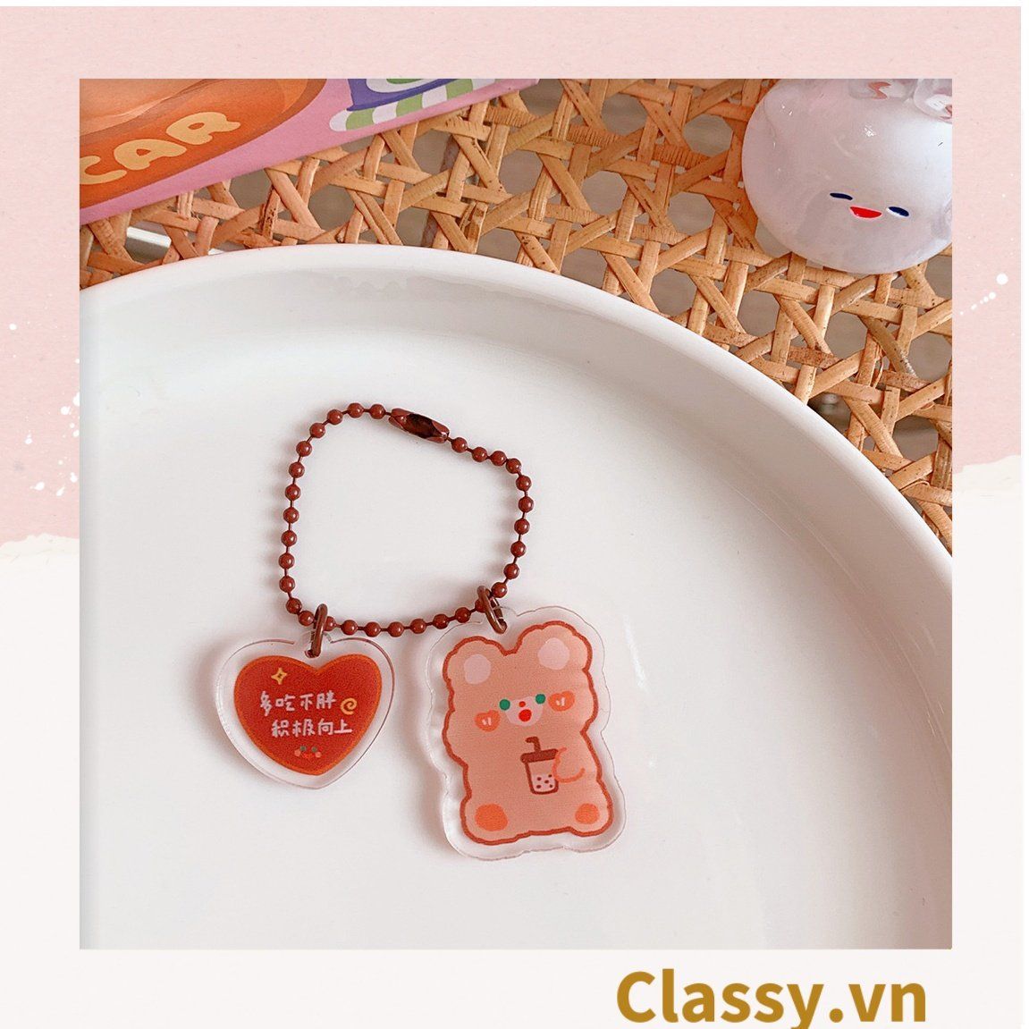 Phụ kiện điện thoại, móc chìa khóa, airtag, Móc Khóa Keychain, Cài Airpod Hoạt Hình Nhiều Màu Sắc PK656