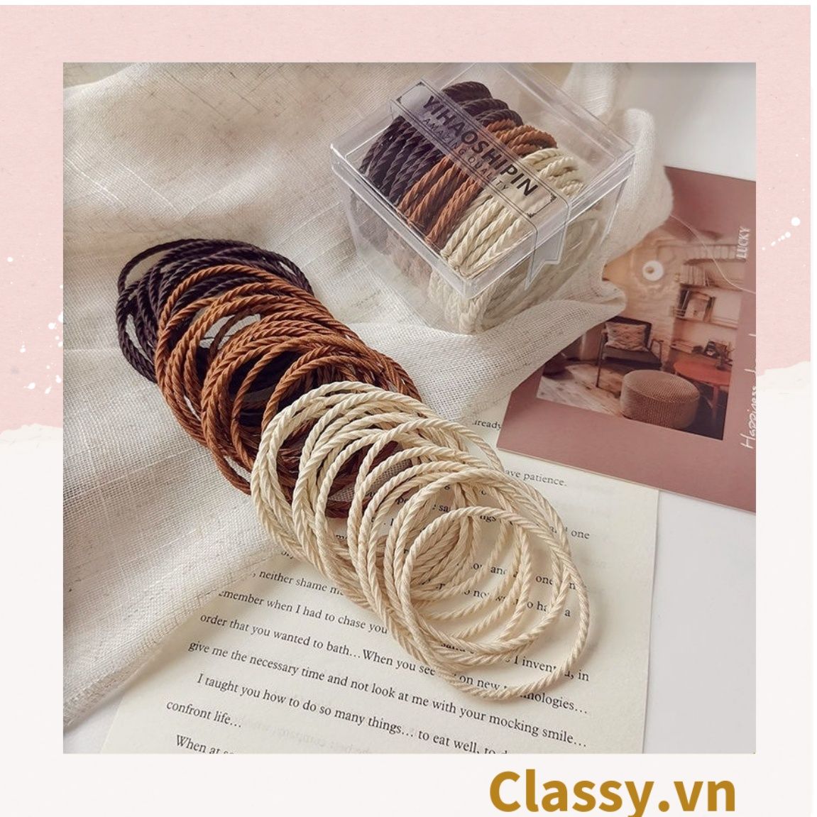 COMBO 10 Dây chun xoắn buộc tóc, cột tóc chất liệu bền dai phong cách hàn quốc cho bạn gái PK704