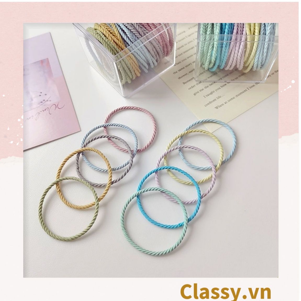 COMBO 10 Dây chun xoắn buộc tóc, cột tóc chất liệu bền dai phong cách hàn quốc cho bạn gái PK704