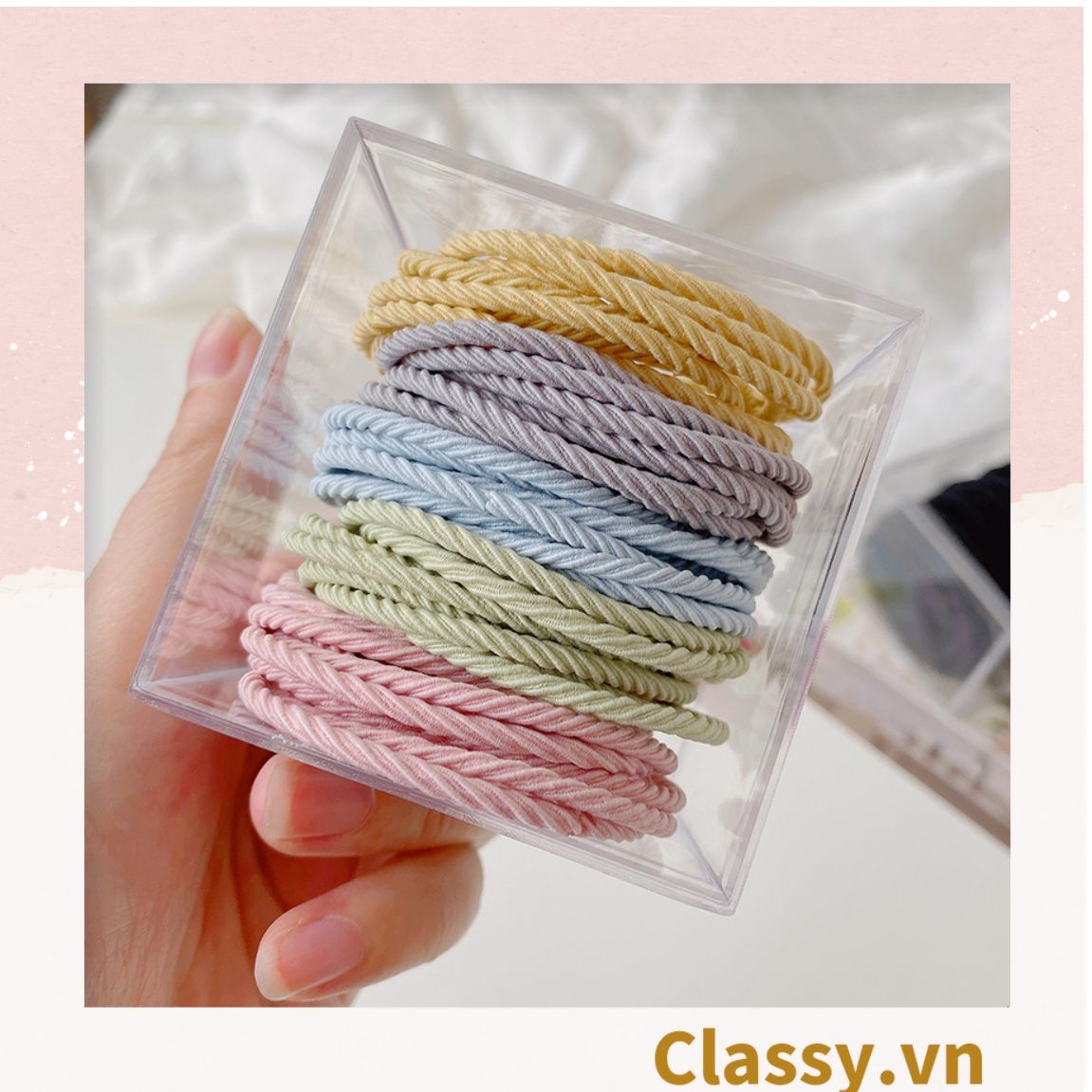COMBO 10 Dây chun xoắn buộc tóc, cột tóc chất liệu bền dai phong cách hàn quốc cho bạn gái PK704