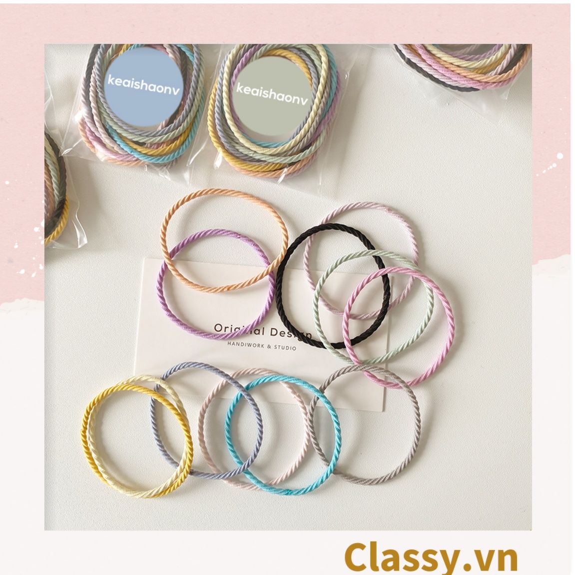COMBO 10 Dây chun xoắn buộc tóc, cột tóc chất liệu bền dai phong cách hàn quốc cho bạn gái PK704