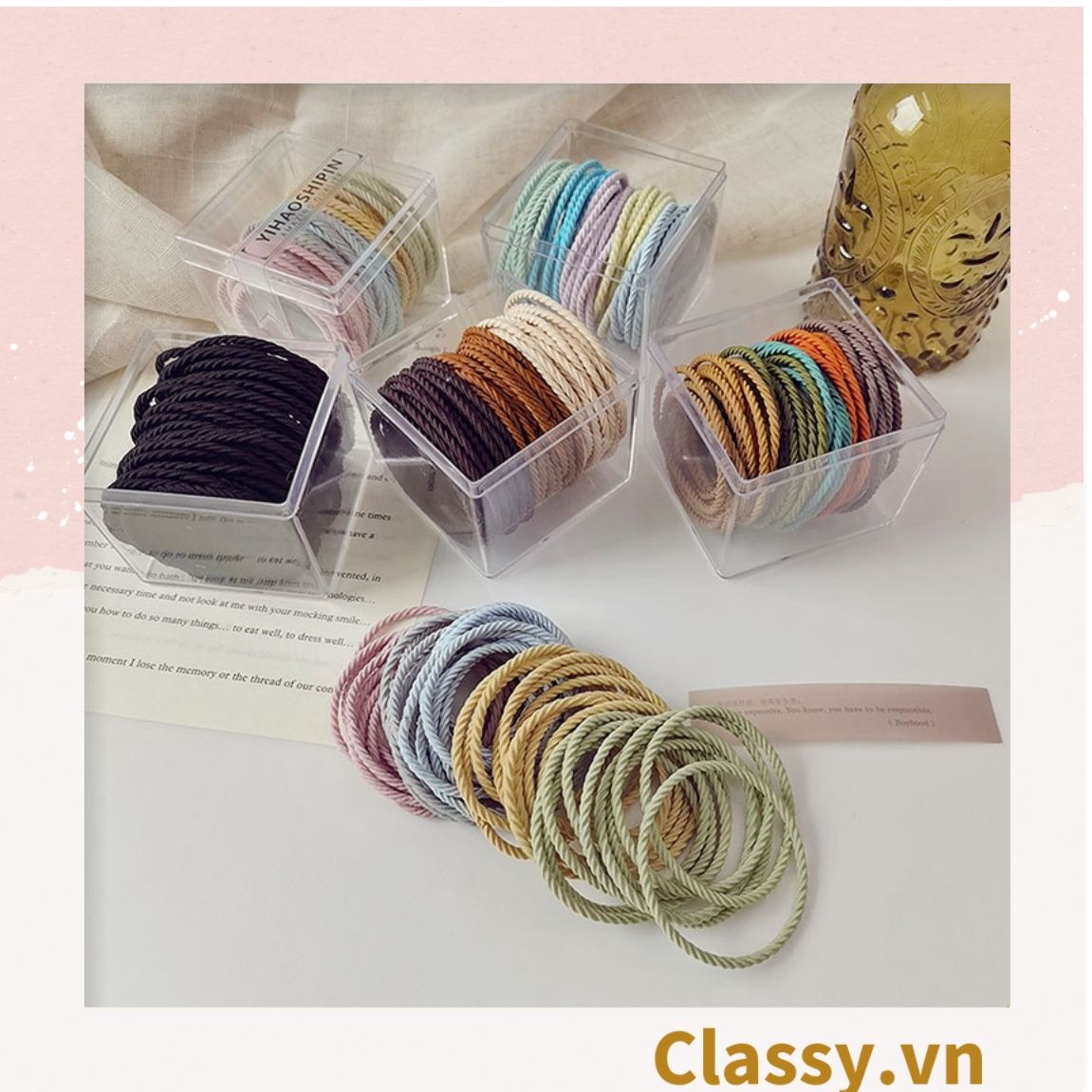 COMBO 10 Dây chun xoắn buộc tóc, cột tóc chất liệu bền dai phong cách hàn quốc cho bạn gái PK704
