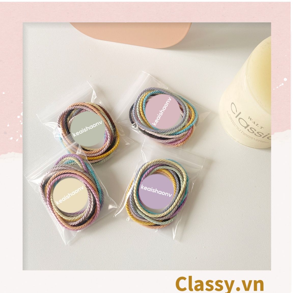 COMBO 10 Dây chun xoắn buộc tóc, cột tóc chất liệu bền dai phong cách hàn quốc cho bạn gái PK704