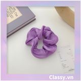  Scrunchies buộc tóc  nhiều họa tiết; họa tiết tông màu tím tính thanh lịch PK709 