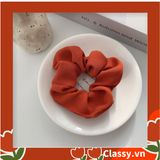  Scrunchies buộc tóc  nhiều họa tiết; họa tiết tông màu đỏ nữ tính thanh lịch PK710 