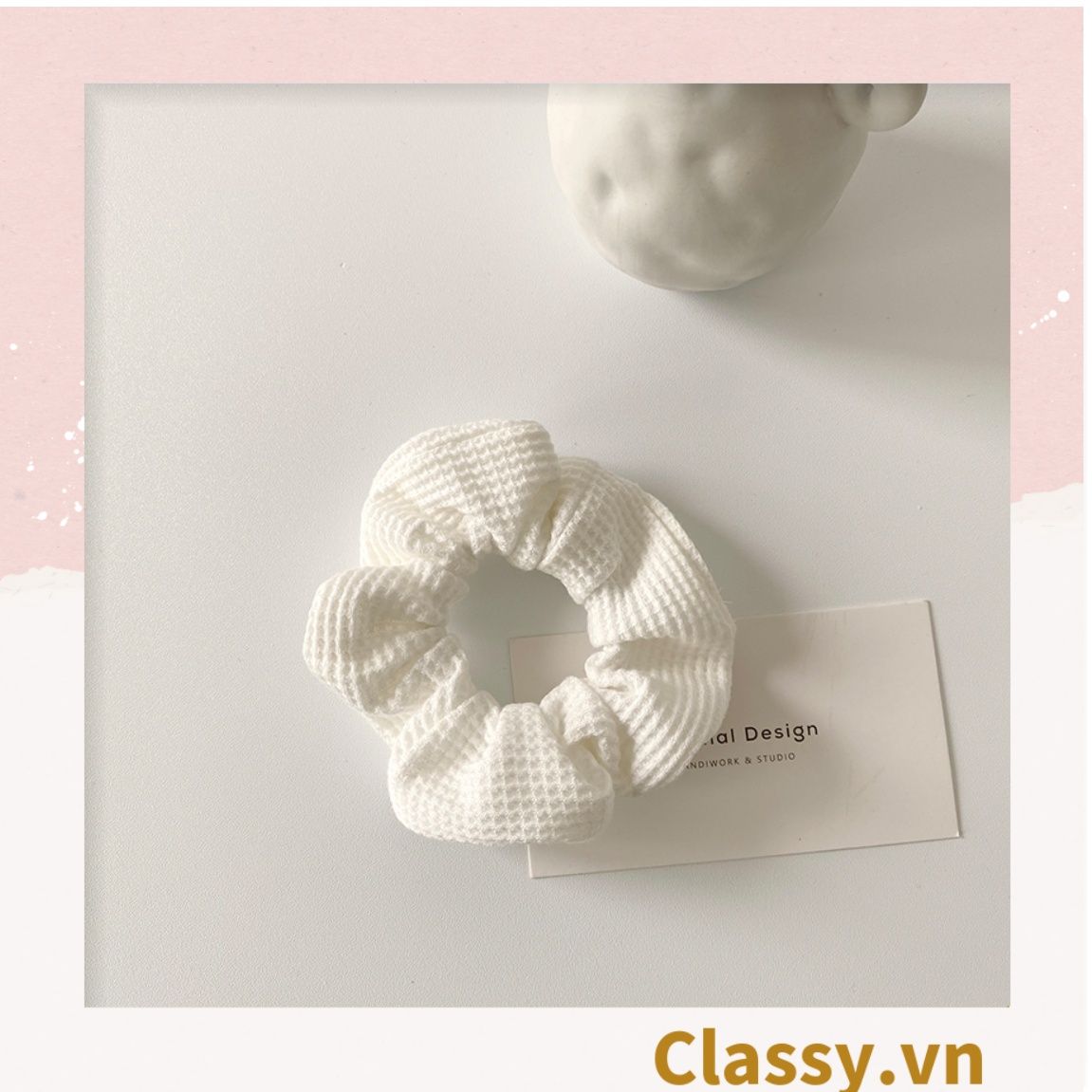 Scrunchies buộc tóc họa tiết hoa nhí vintage, nữ tính thanh lịch PK711