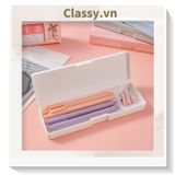  PK725 Hộp đựng bút chất liệu nhựa màu pastel đính họa tiết hoạt hình ngộ nghĩnh xinh xẻo 