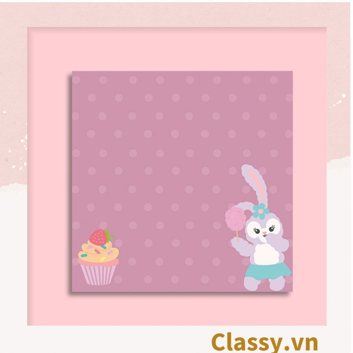  PK726 Tệp 50 tờ Giấy note ghi nhớ Post-It, màu pastel dễ thương in hình hoạt hình; tiện dụng; kích thước 80X 80 Cm 