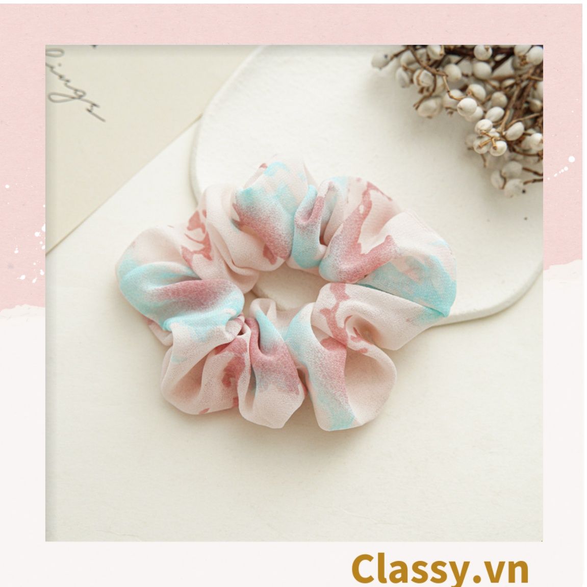 Scrunchies buộc tóc tông màu Gradient ngọt ngào, nữ tính thanh lịch PK733